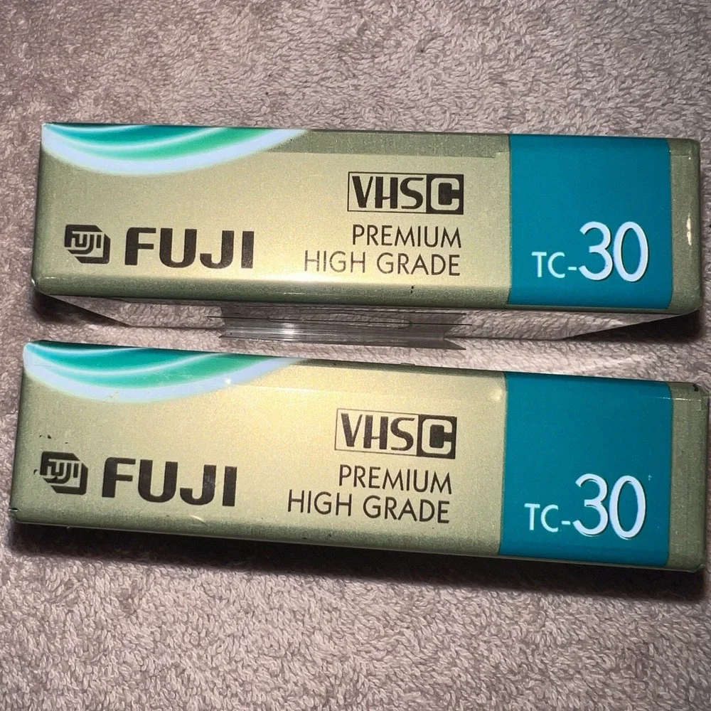 Fujifilm VHS-C TC-30 Video Cassette Tapes Blank for VHS Camcorders - 2 Tapes